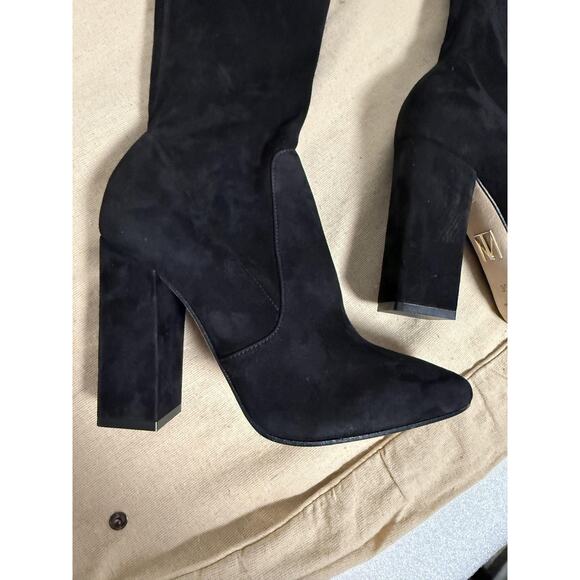 Tamara Mellon  Vero Cuoio Thigh High Suede Boots Womens Size 36.5 Block Heel - Picture 2 of 10